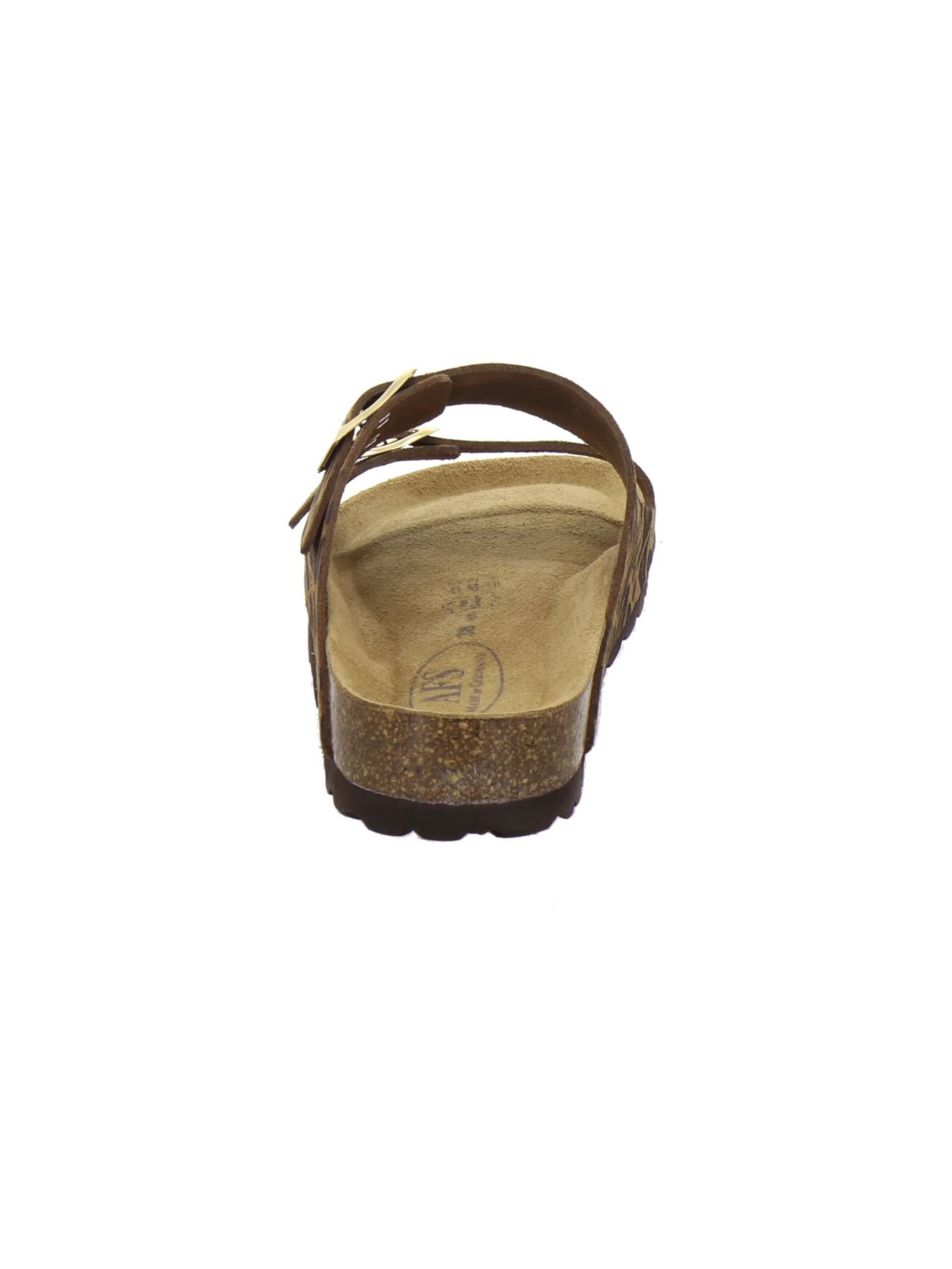 AFS-Schuhe Pantolette 'Pantoletten Damen Zweischnaller leo-braun'‌‌‌‌ in Braun