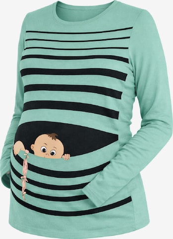 M.M.C. Shirt 'Baby Flucht Umstandslangarmshirt' in Blue: front