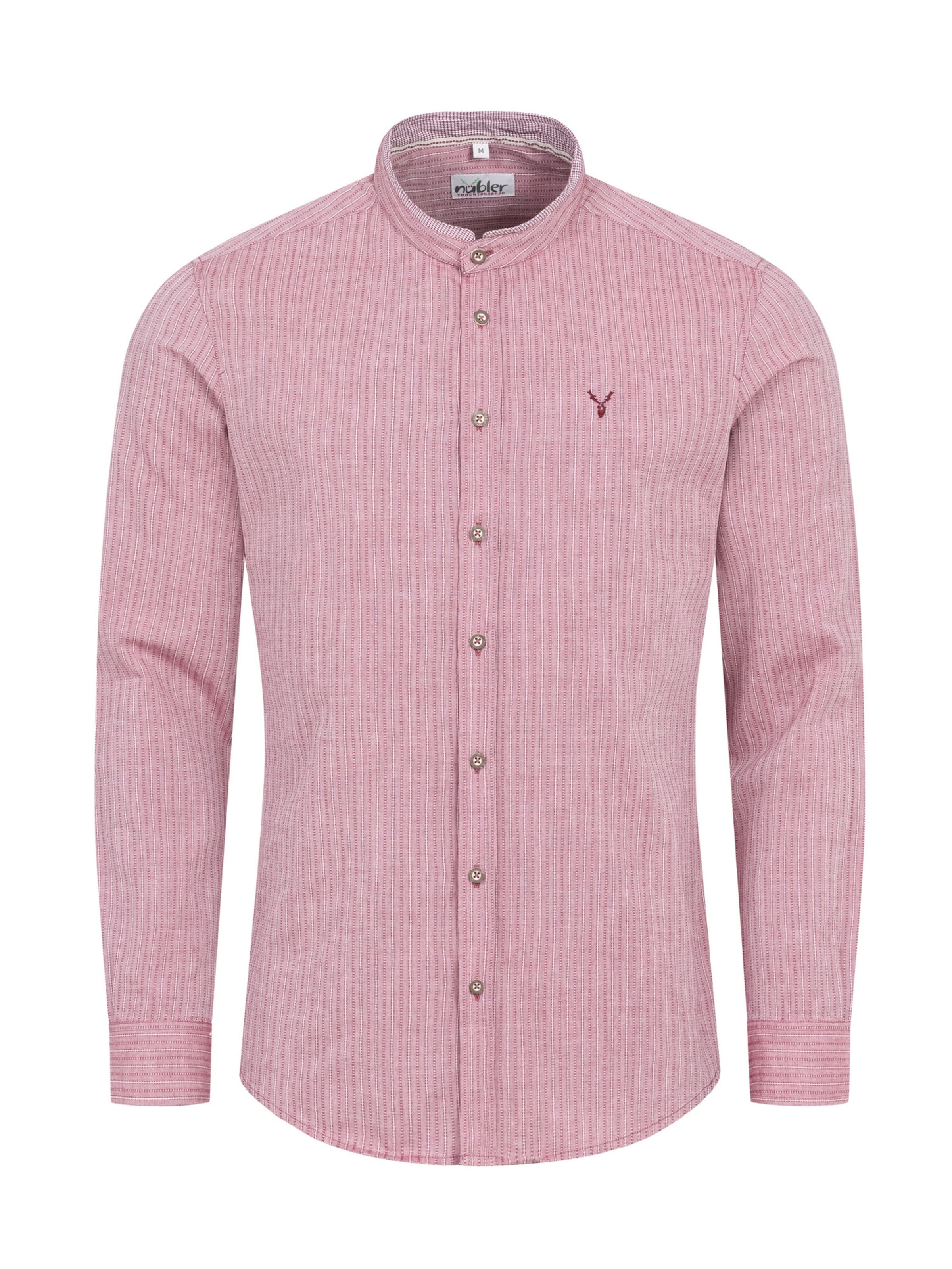 Trachtenhof Nübler Regular fit Traditional Button Up Shirt 'Trachtenhemd Patrick' in Red: front