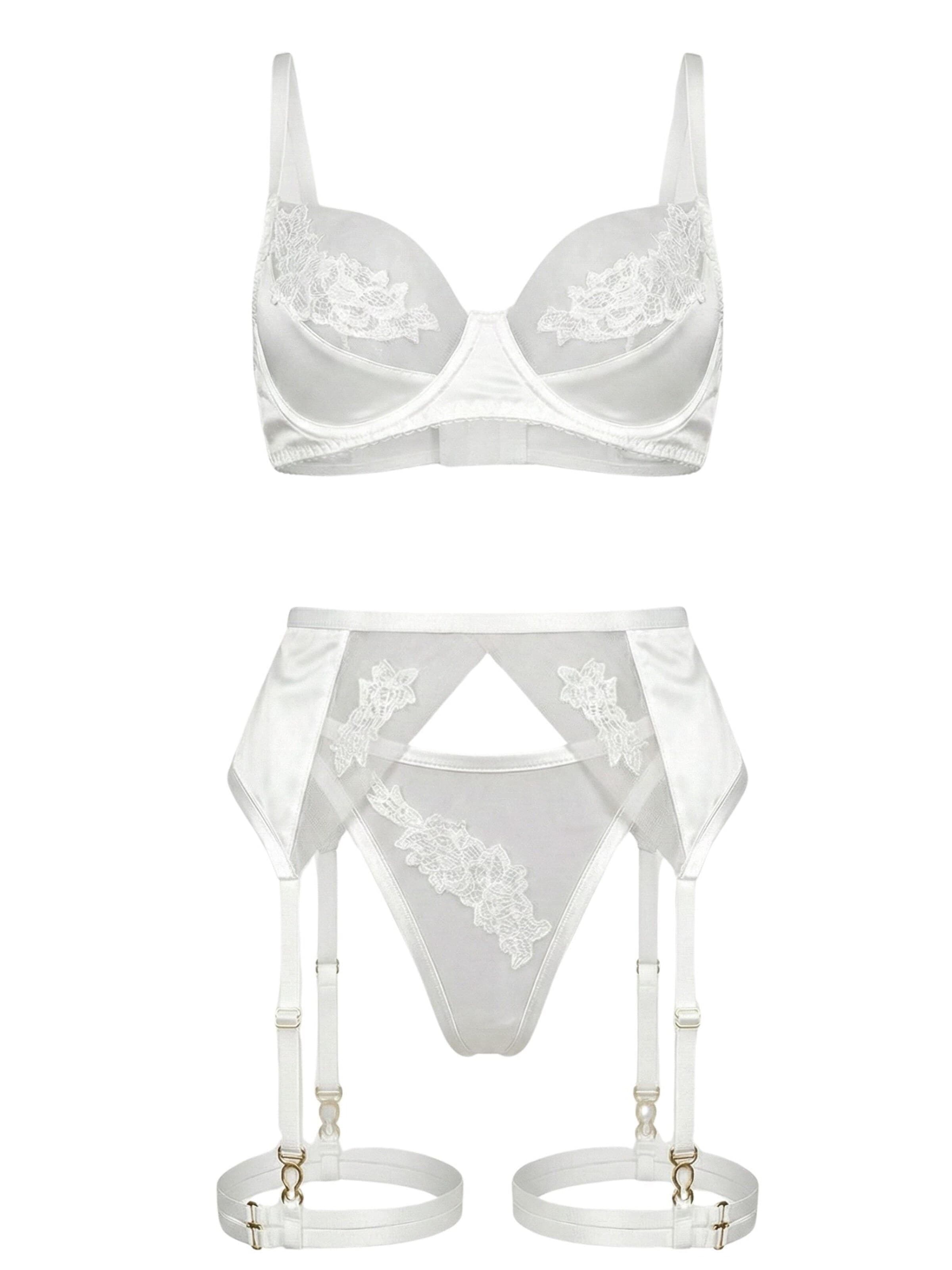 Orchibelle Balconette Underwear Sets 'Antonella' in White: front