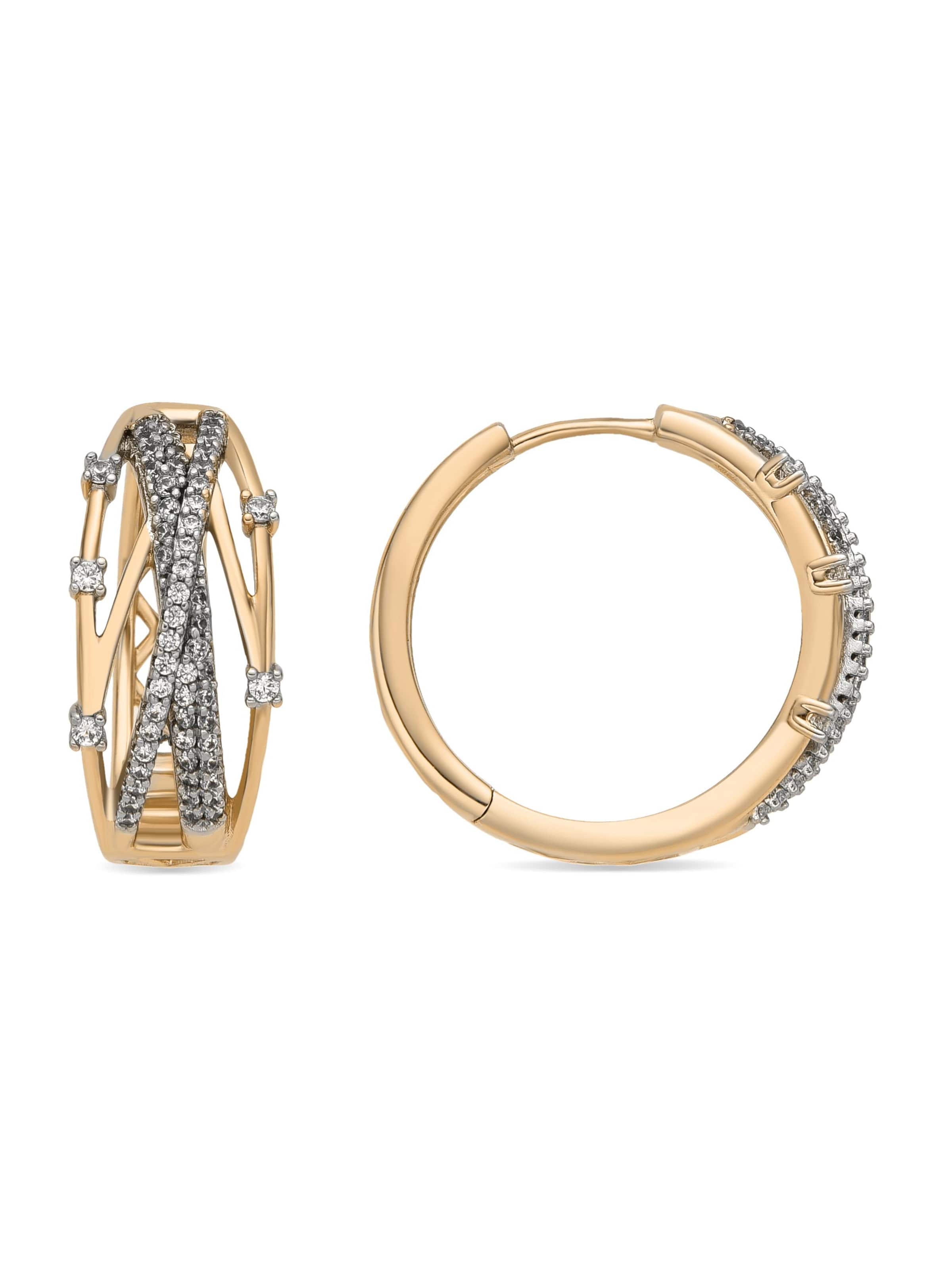 Luxenter Earrings 'Hax' in Gold: front