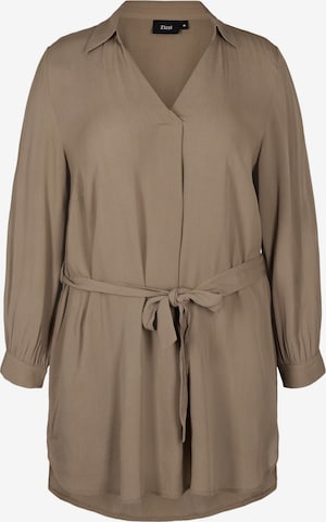 Zizzi Tunic 'XMAISY' in Brown: front