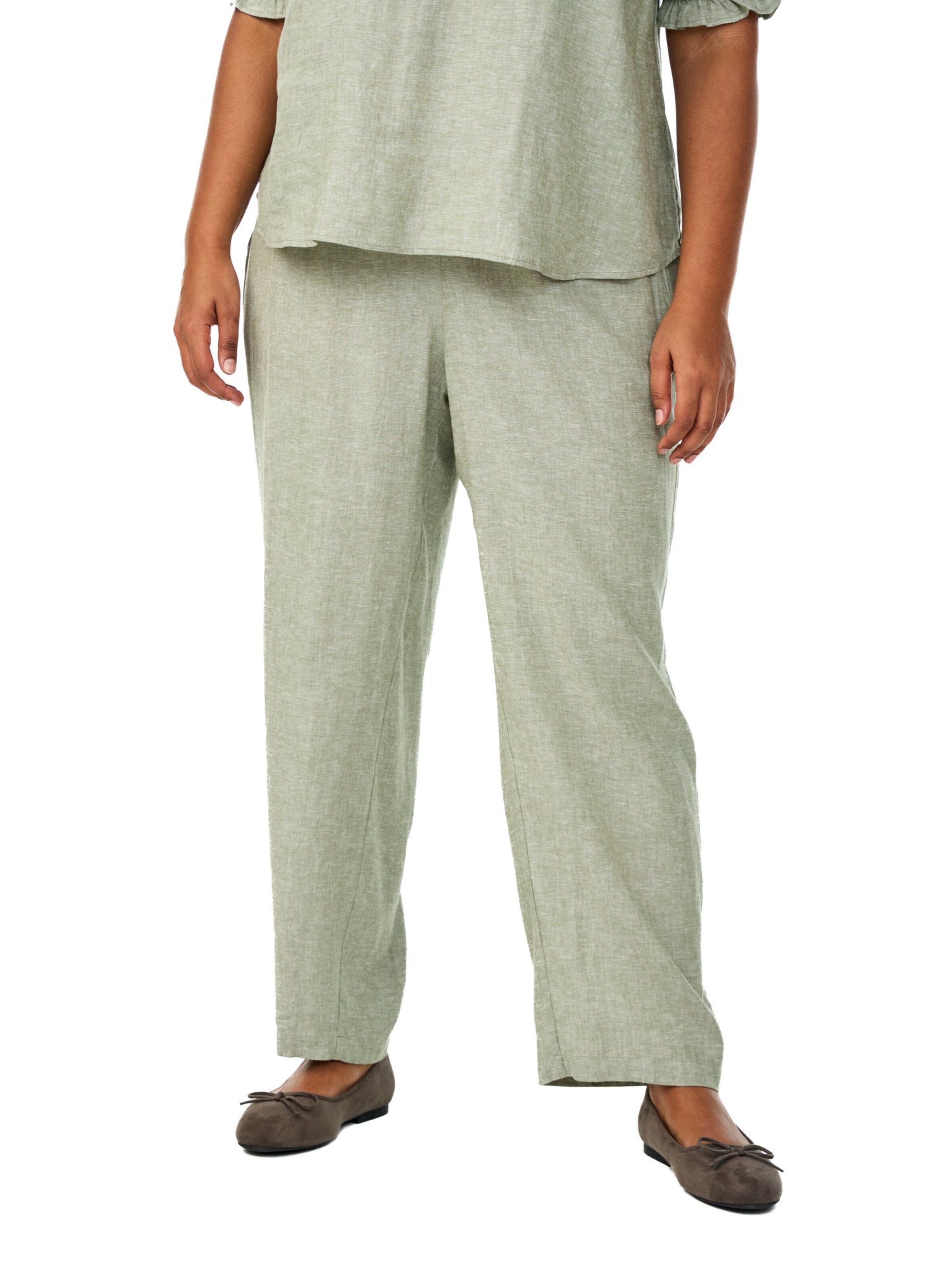 Zizzi Loosefit Kalhoty 'VLina' – zelená