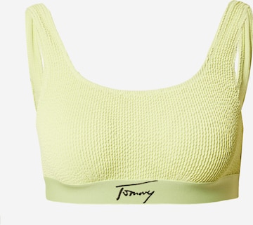 Tommy Jeans - Soutien Bustier Top de biquíni em verde: frente