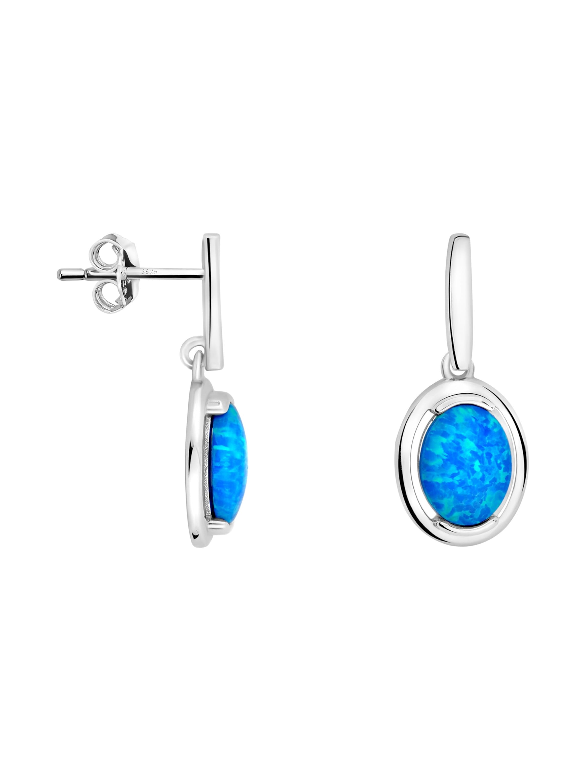 Sofia Milani Earrings 'Oval Opal' in Silver: front