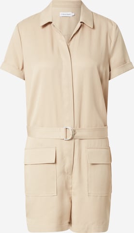 Calvin Klein Jumpsuit 'UTILITY' in Beige: voorkant