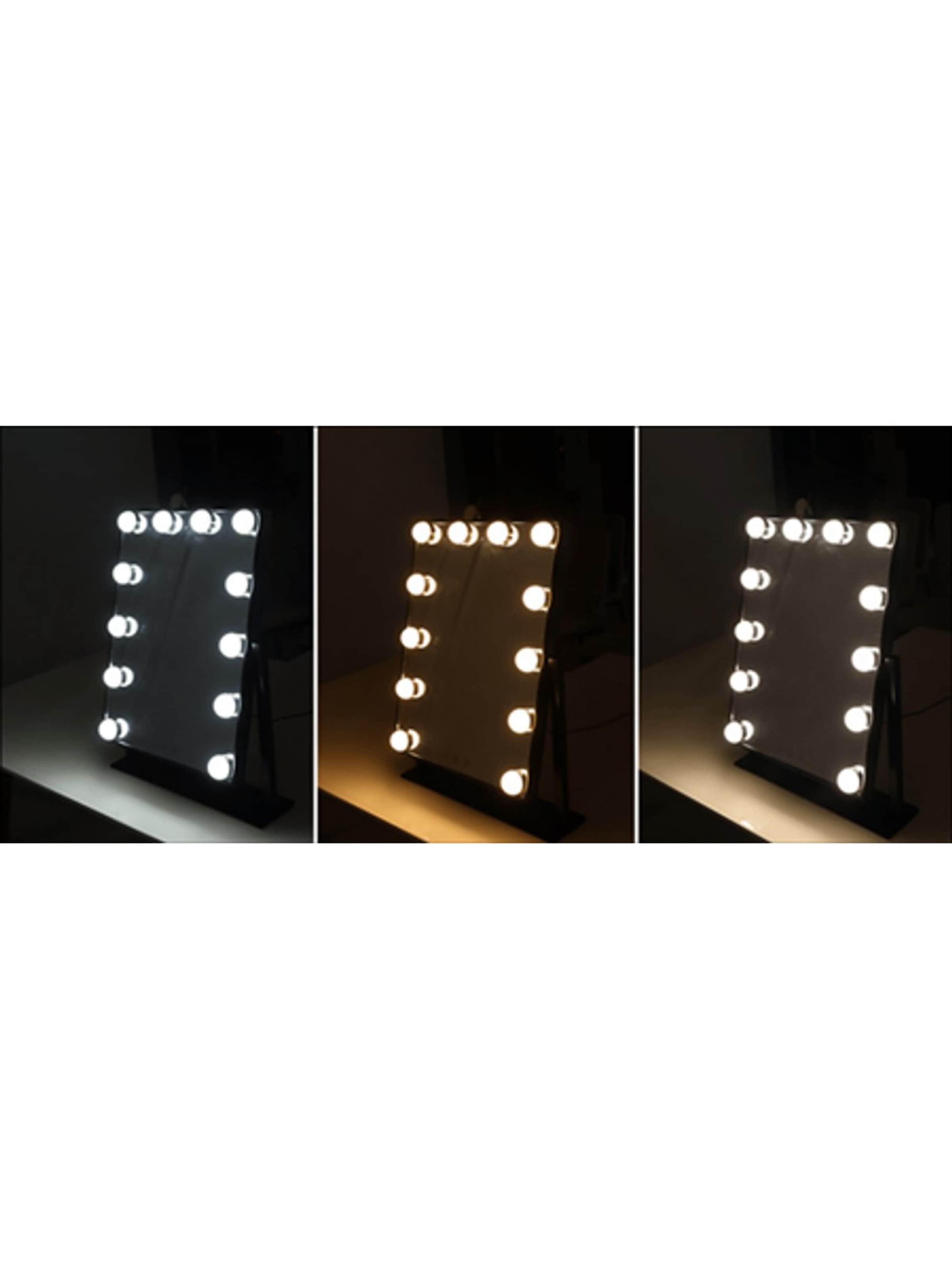 Boîte à bijoux 'UNIQ New York Mega - Makeup mirror 12 bulbs - Black' UNIQ Beauty en noir