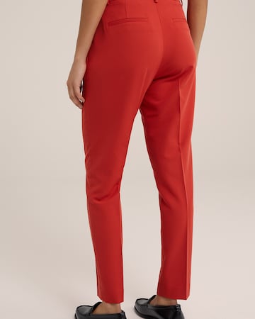 WE Fashion Slimfit Bukser med fals i rød