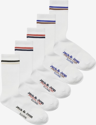 Kojinės 'JACBOSTON' iš JACK & JONES, spalva – tamsiai mėlyna / šokolado spalva / juoda / balta, Prekių apžvalga