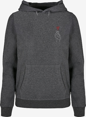 Merchcode Sweatshirt 'Heart' in Grau: predná strana