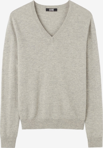 GOBI Cashmere Trui 'Women's Essential Cashmere V-Neck Sweater' in Grijs: voorkant
