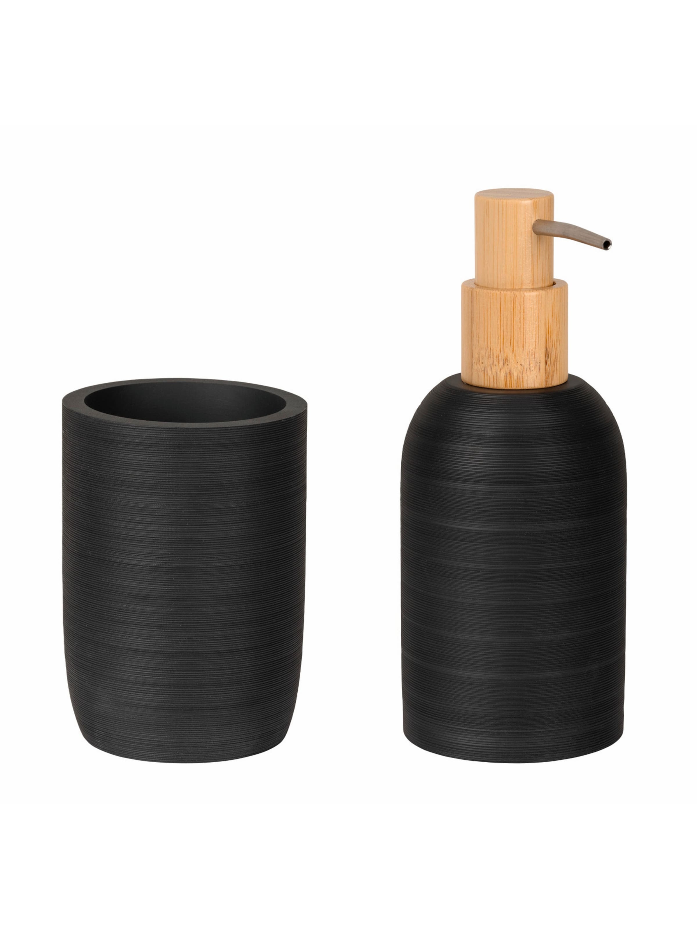 Wenko Bathroom Set 'Altavalle' in Black: front