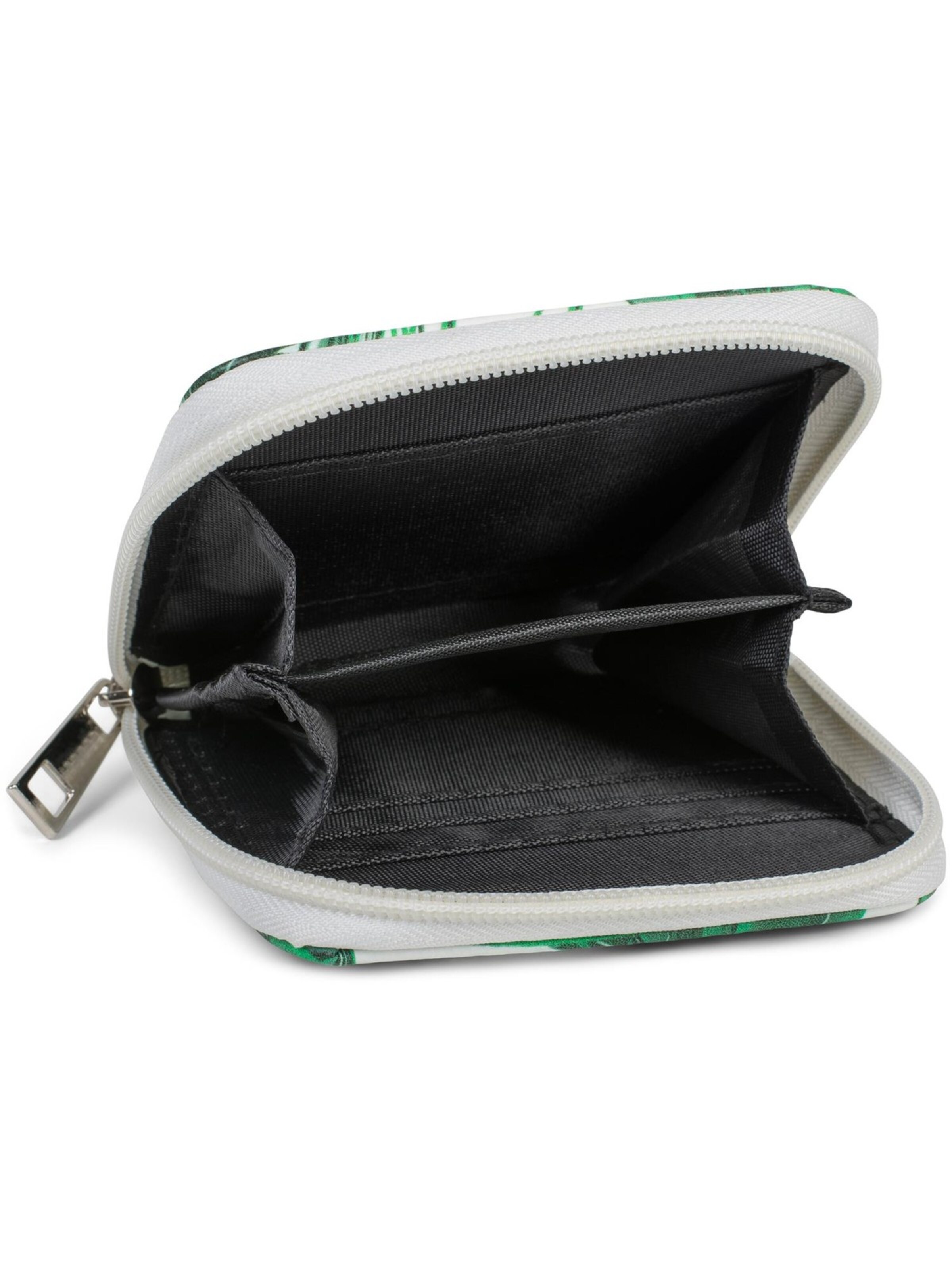 styleBREAKER Portemonnaie 'Mini Geldbörse mit Palmen Print'‌‌‌‌‌‌‌ in Grün