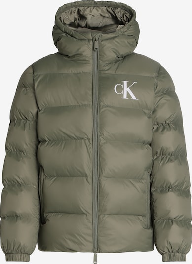 Calvin Klein Jeans Prijelazna jakna veličine XS u maslinasta / bijela, Pregled proizvoda
