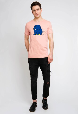 LOGOSHIRT T-Shirt 'Die Sendung mit der Maus - Elefant' in Pink