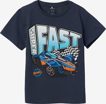 Tricou 'Derry Hot Wheels' de la NAME IT pe albastru: față