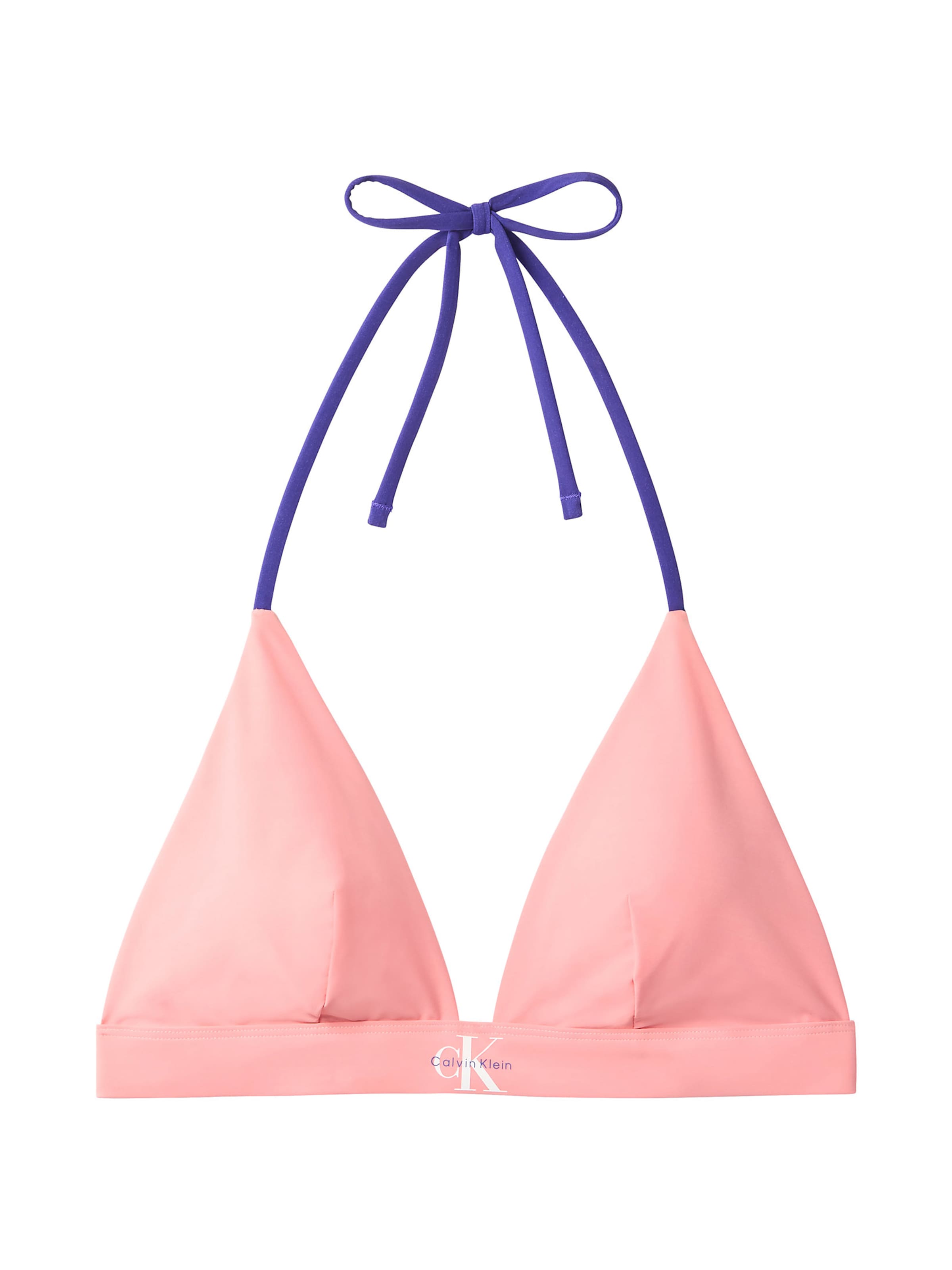 Triangle Hauts de bikini 'Halter' Calvin Klein Swimwear en rose : devant