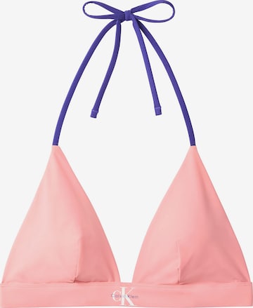 Triangle Hauts de bikini 'Halter' Calvin Klein Swimwear en rose : devant