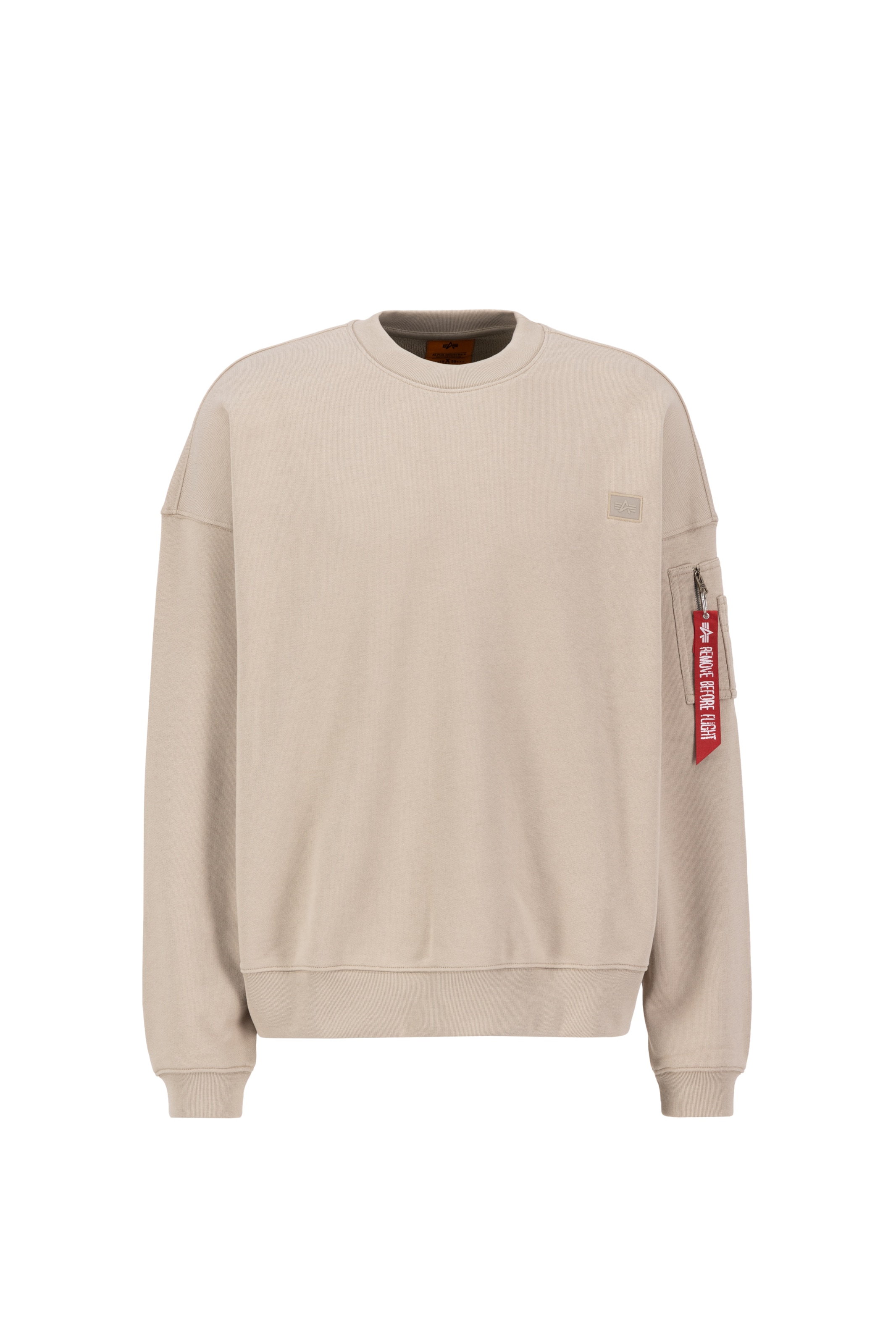 ALPHA INDUSTRIES - Sweatshirt 'Essentials' em bege: frente