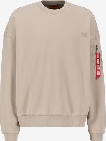 ALPHA INDUSTRIES Sweatshirt in Beige: front