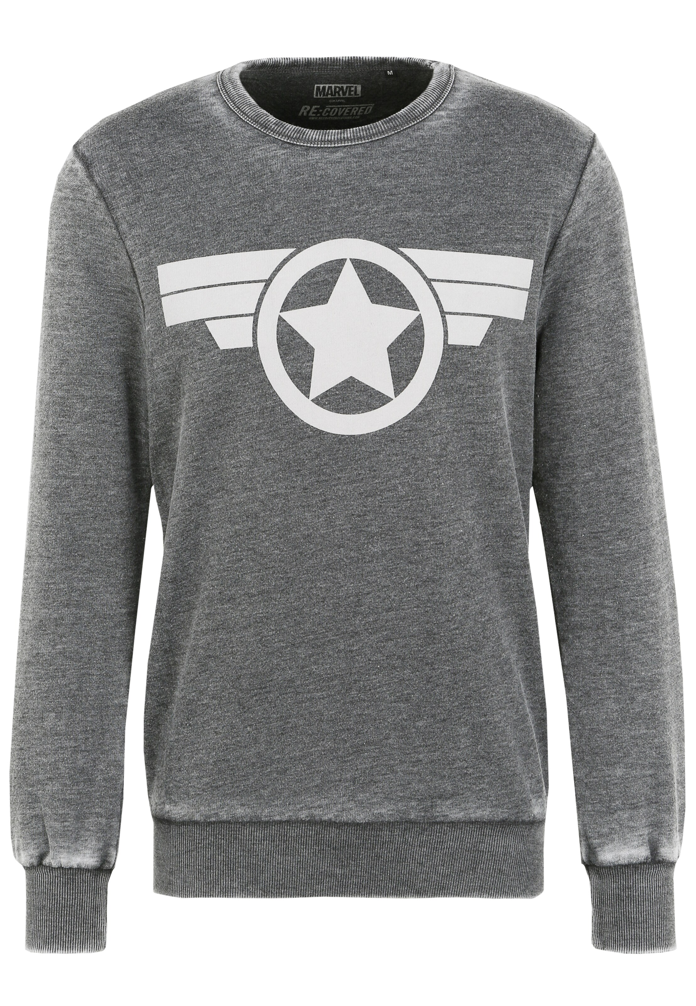 Recovered Sweatshirt 'Marvel Captain America' in Grau: Vorderseite