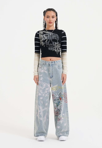 Ed Hardy T-Shirt 'Spectrum Skull' in Schwarz