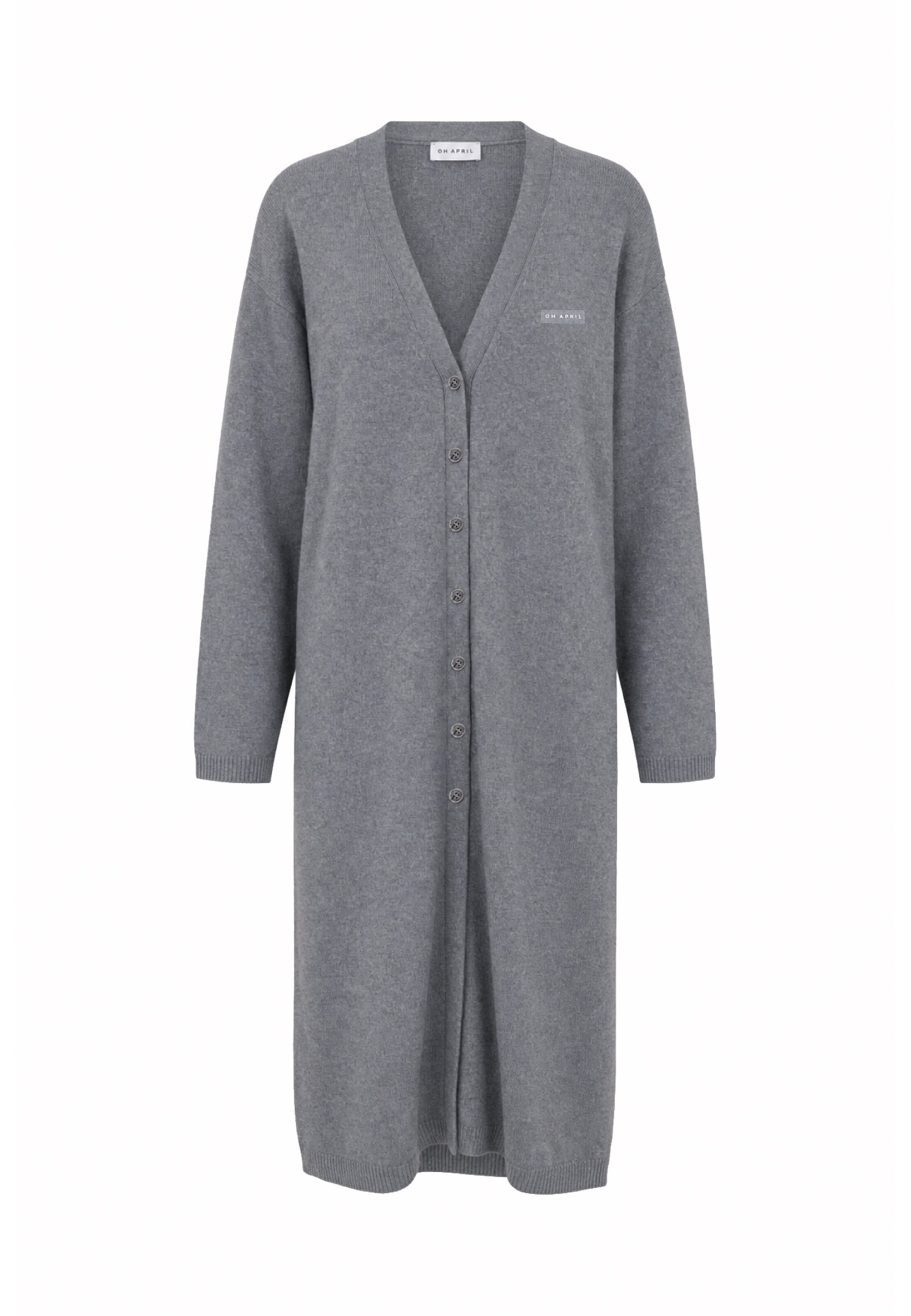 OH APRIL Cardigan 'Linnea' en L en gris chiné, Vue avec produit