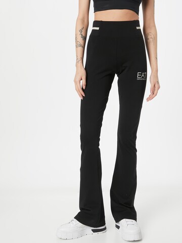 EA7 Emporio Armani Flared Leggings in Black: front