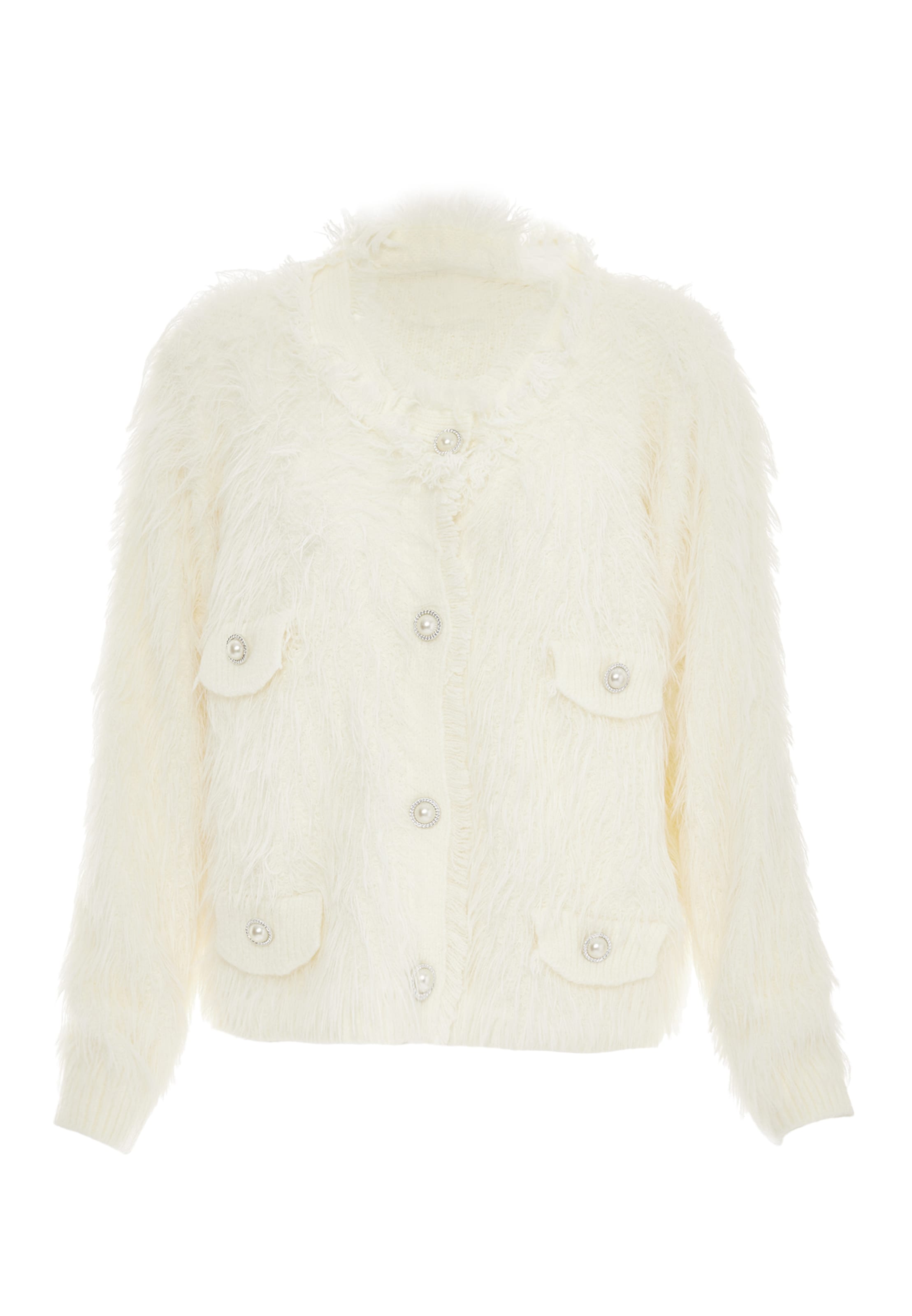 Giacchetta di faina in bianco: frontale