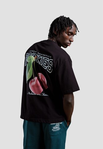 Pockies T-Shirt 'Cherries' in Schwarz: Vorderseite