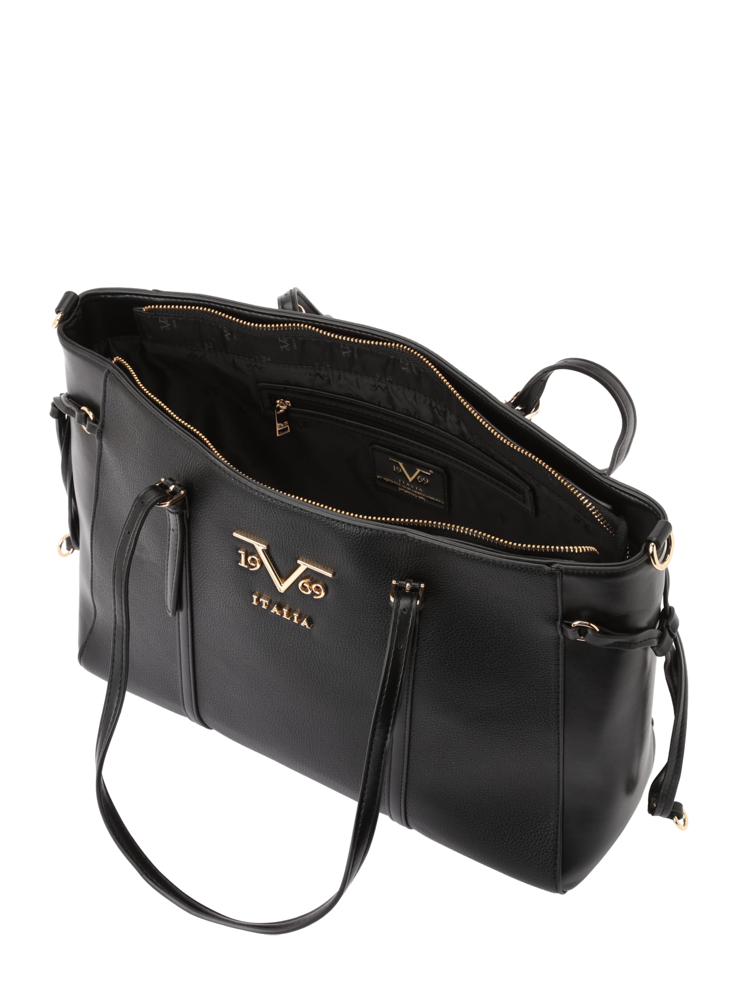 19V69 ITALIA Μεγάλη τσάντα 'Carissma' σε μαύρο: κορυφή