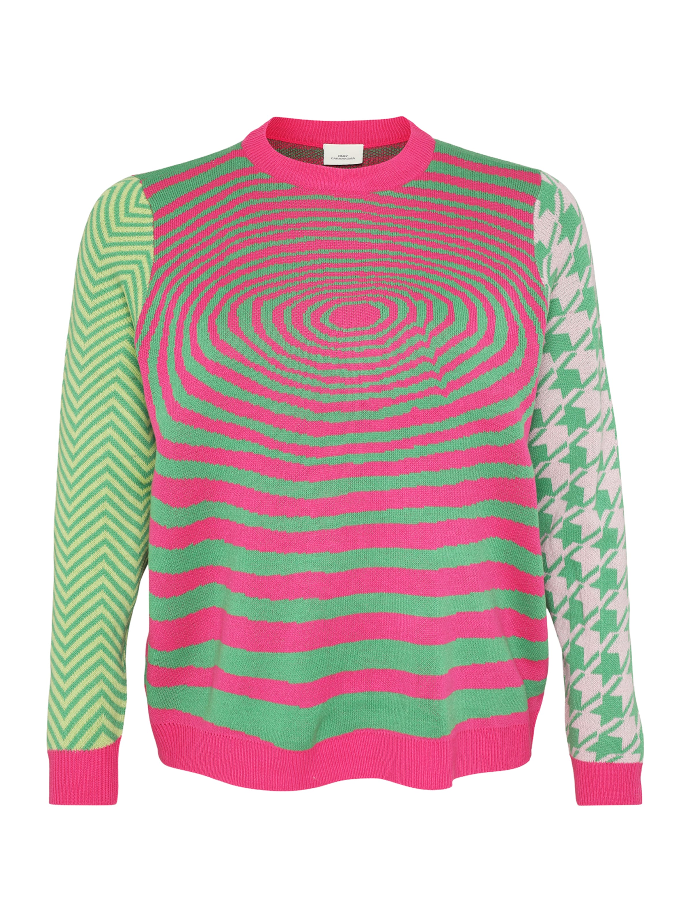 zaļš ONLY Carmakoma Džemperis 'CARRILLO': no priekšpuses