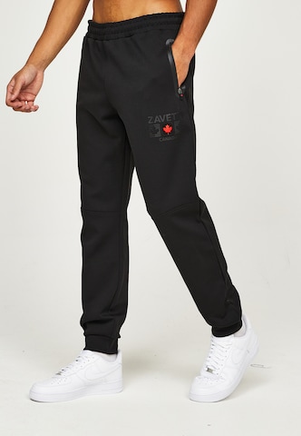 Effilé Pantalon 'Cirico' Zavetti Canada en noir : devant