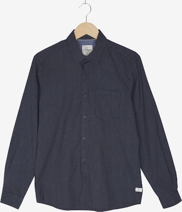 s.Oliver RED LABEL Button Up Shirt in M in Blue: front