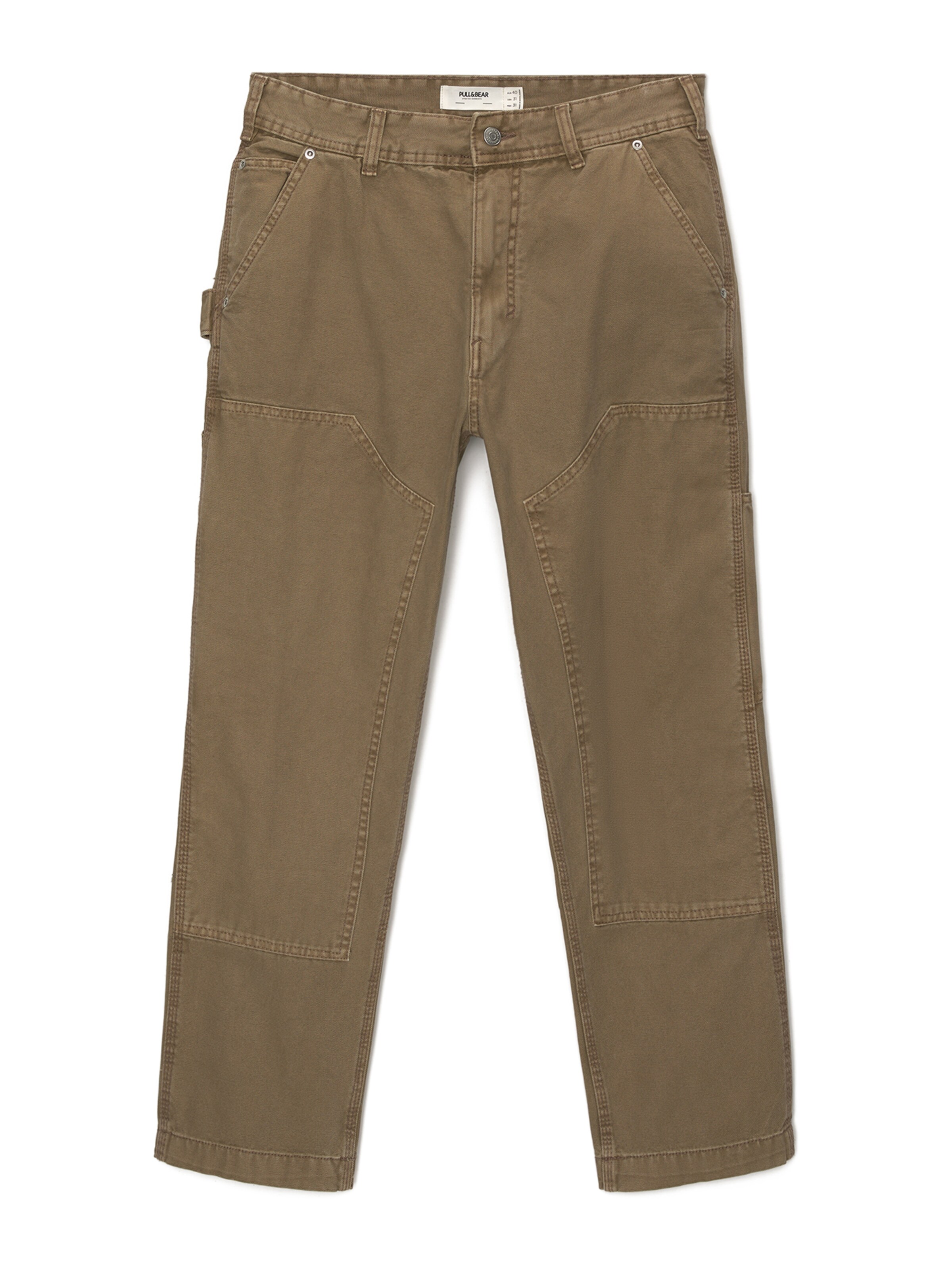 Pull&Bear Kargo hlače | rjava barva: sprednja stran