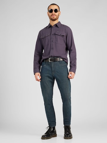 G-Star RAW Slim fit Button Up Shirt 'Marine' in Purple