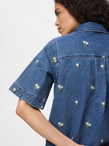 PIECES Blousejurk 'PCFLORA' in Blauw