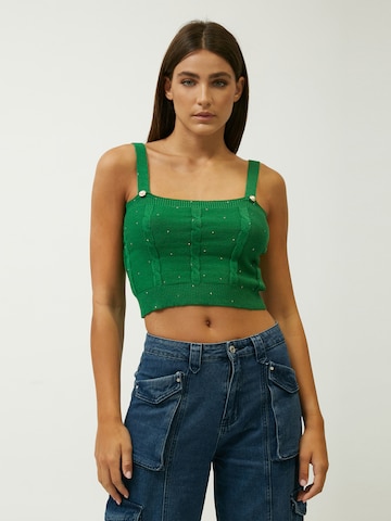 Influencer Strickjacke in Grün
