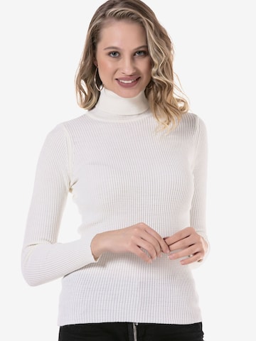 CIPO & BAXX Rollkragenpullover P227 in Weiß