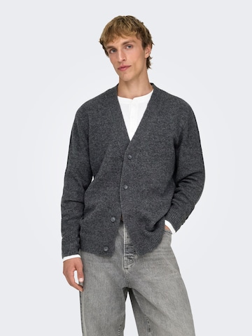 Giacchetta 'Maglieria' di Only & Sons in grigio: frontale