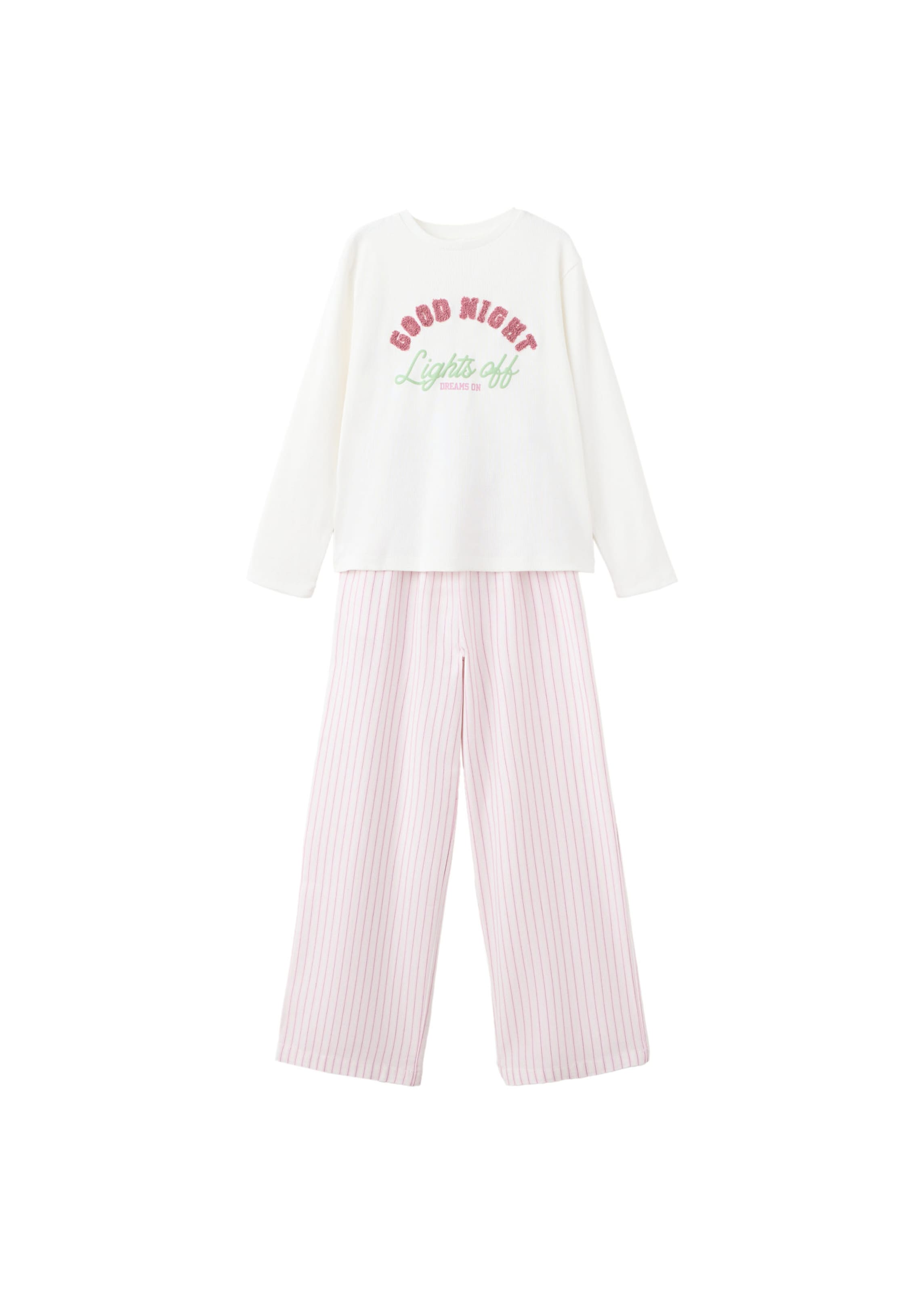 MANGO KIDS Pajamas 'LIGTHS' in White: front