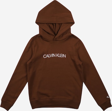 Calvin Klein Jeans - Sudadera en marrón: frente