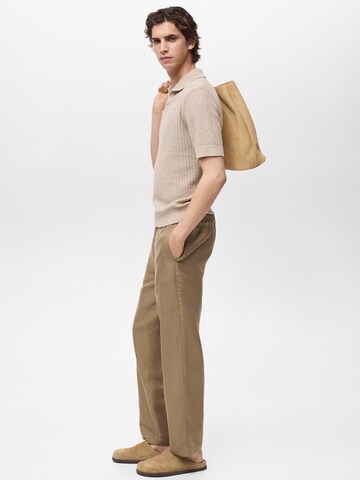 MANGO MAN Regular Pants 'RUSTIC' in Brown
