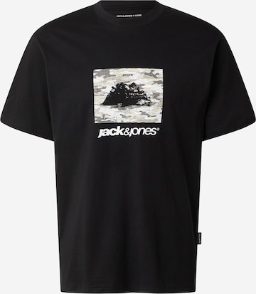 melns JACK & JONES T-Krekls 'JCOBREEZE': no priekšpuses