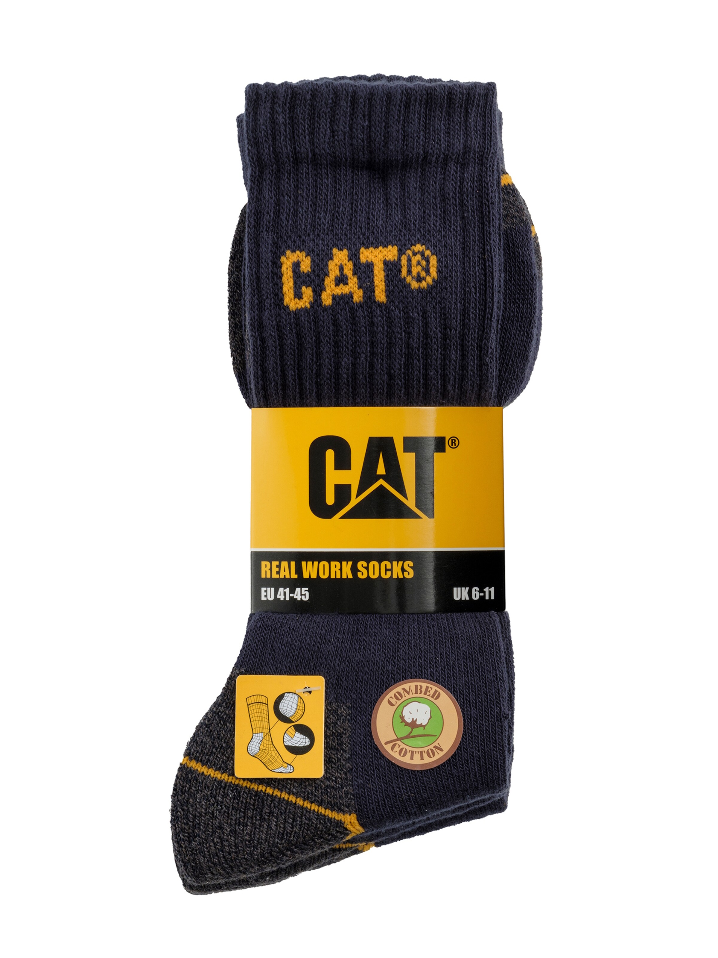 CATERPILLAR Sokken 'Caterpillar Heren Werksokken Navy Blauw 3-Pack' in Blauw