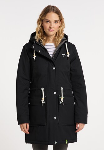 Parka d’hiver Schmuddelwedda en noir : devant