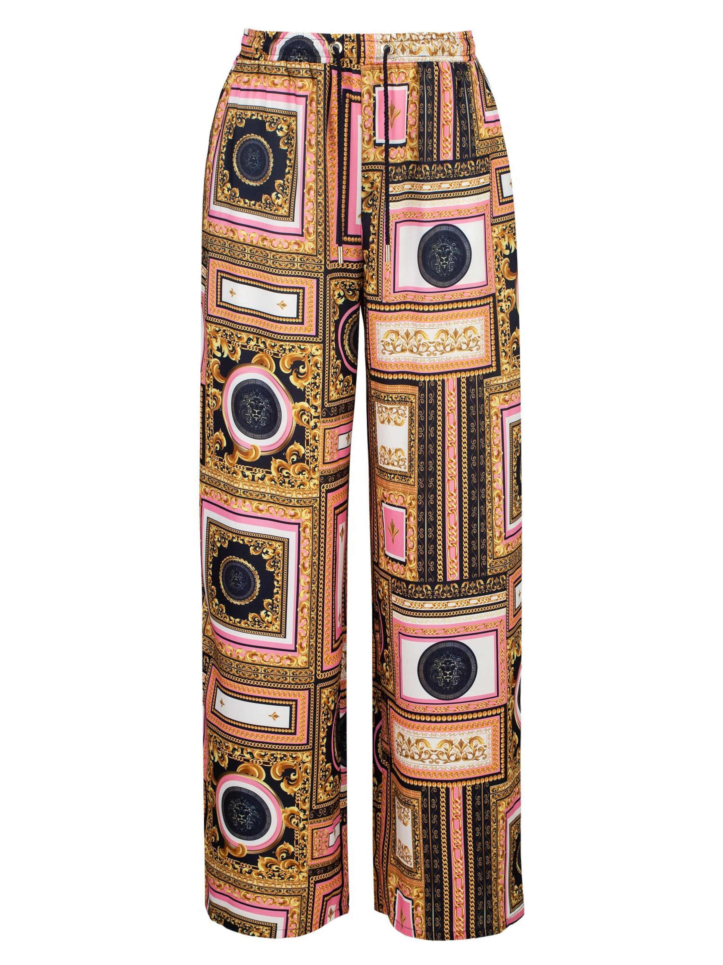 Wide Leg Pantalon 'Mamo Baroque' 19V69 ITALIA en mélange de couleurs : devant