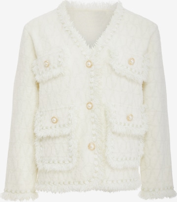 YASANNA Knit Cardigan in White: front