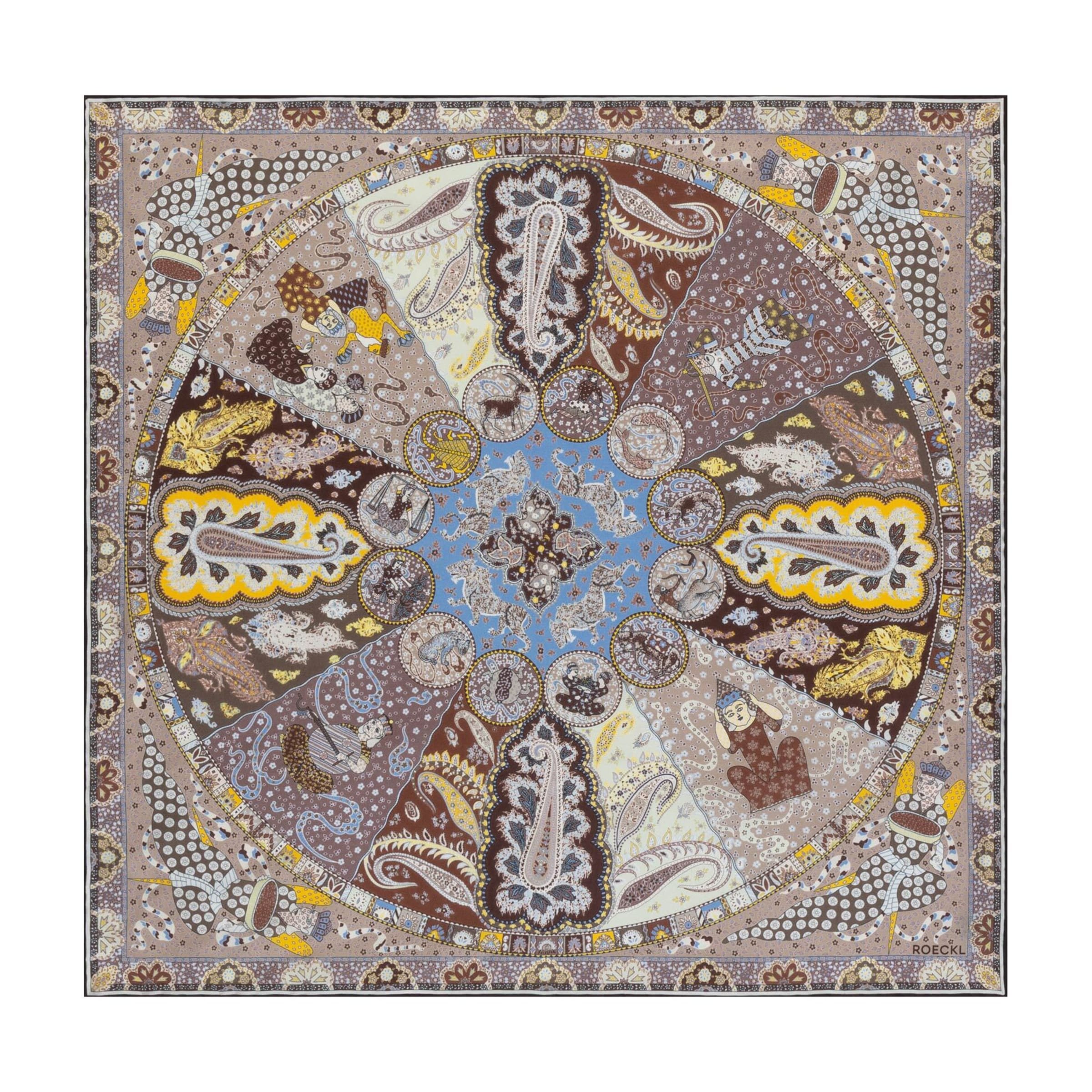 Foulard ' SMALL HOROSCOPE ' di Roeckl in beige: frontale
