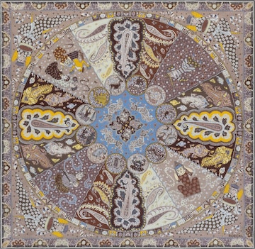 Foulard ' SMALL HOROSCOPE ' di Roeckl in beige: frontale